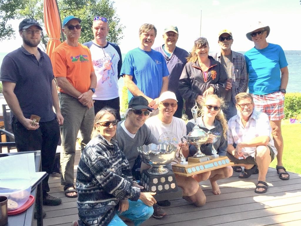 A group photo of the racers from the 2019 Western Y Flyer regatta
