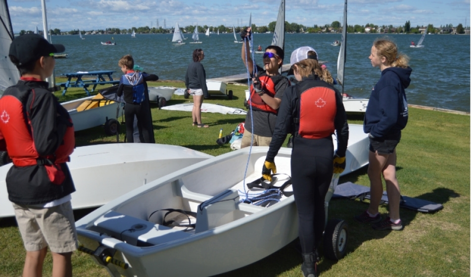 group of sailors on shore