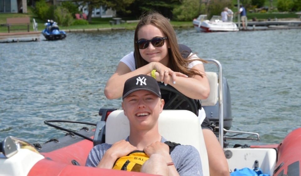 couple in a boat